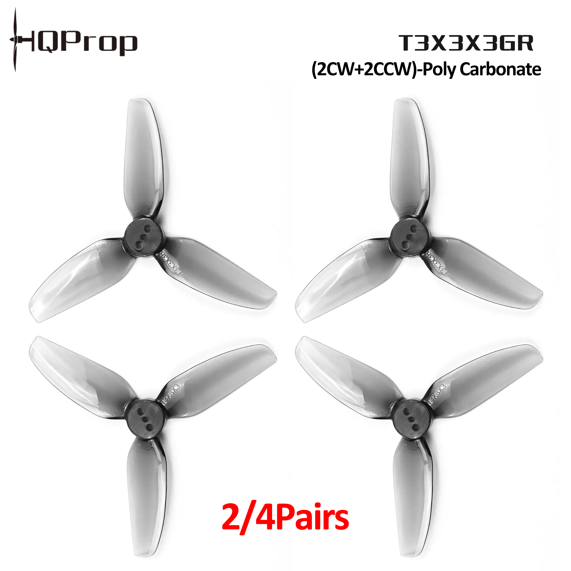 Fpv Drone Propeller - 2/4 coppie di eliche HQProp T3X3X3GR,